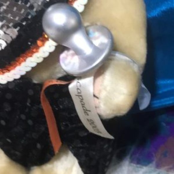 ๐ Escapade Plush Bear with a Sequin Diaper Bib Pacifier - Picture 8 of 10